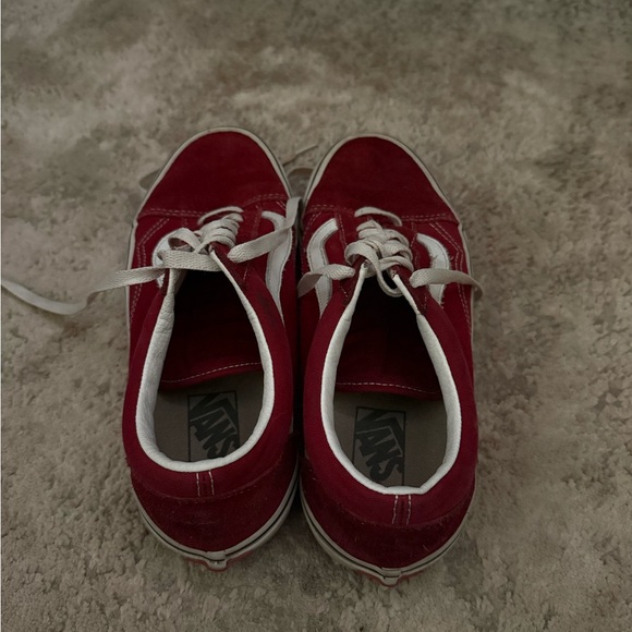 Vans Men's Burgundy and White Sneakers - Picture 3 of 6